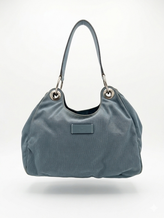 Gucci Handbags - Gucci Light Blue Nylon Shoulder Bag - EUC!
